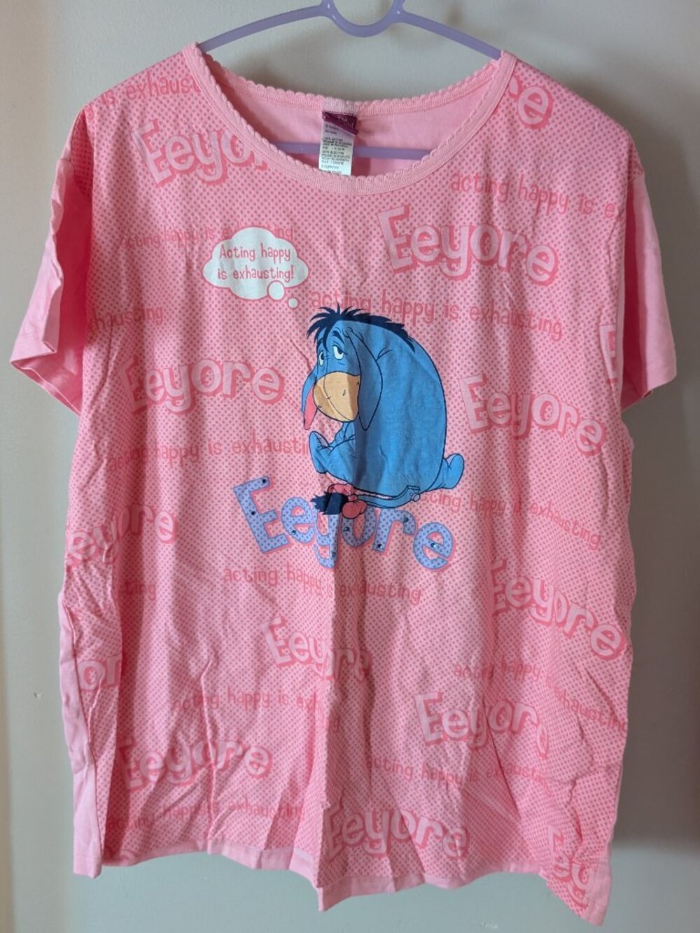 Eeyore Pink Pajama Top